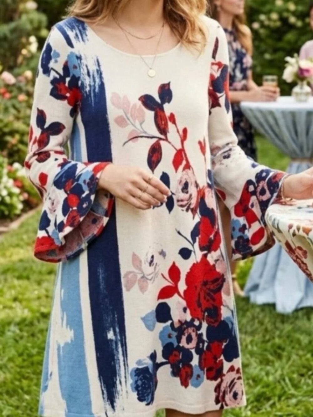 Anthropologie Maeve Ling Flared Sleeve Ling Stretch Polyester-Spandex Xs
